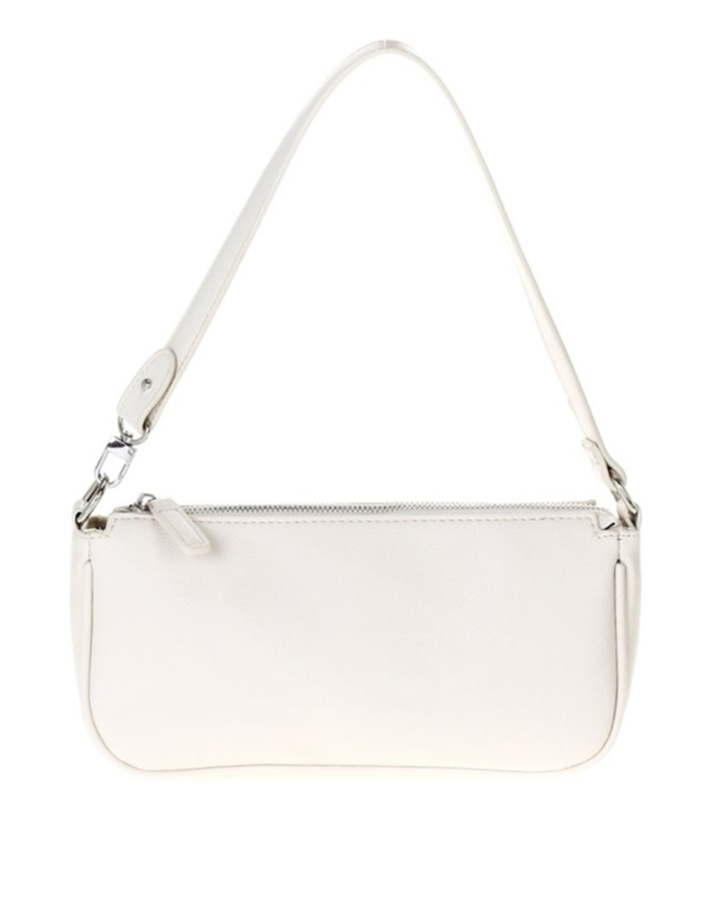 White handbag with a strap 