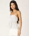 White Polka Dot Babydoll Top