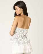 White Polka Dot Babydoll Top