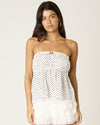 White Polka Dot Babydoll Top