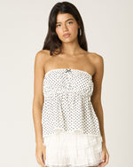 White Polka Dot Babydoll Top