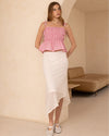 Red Striped Shirred Top