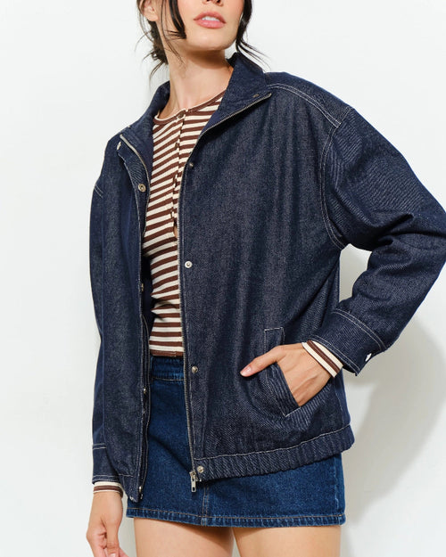 Hansley Funnel Neck Denim Jacket