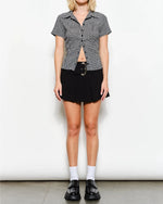 Black Lainey Fitted Plaid Shirt