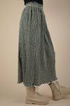 Plus Size Green Check Maxi Skirt