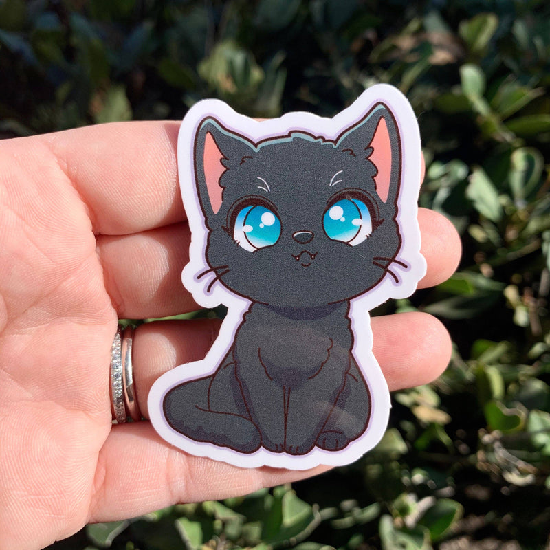 Black Cat Vinyl Sticker / Waterproof