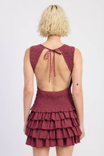 Wine Smocked Mini Dress