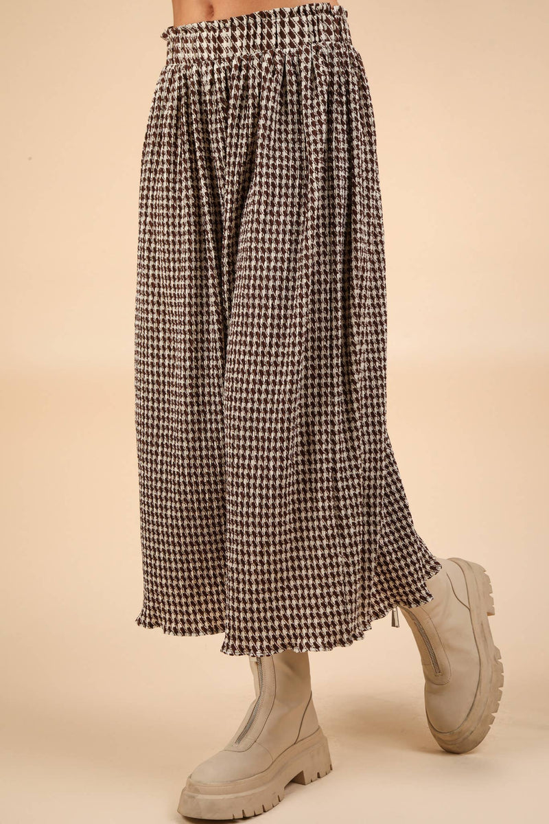Plus Size Green Check Maxi Skirt