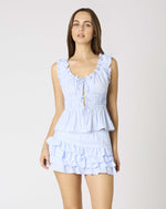 Baby Blue Tiered Ruffle Mini Skort