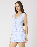 Baby Blue Tiered Ruffle Mini Skort