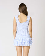Baby Blue Tiered Ruffle Mini Skort