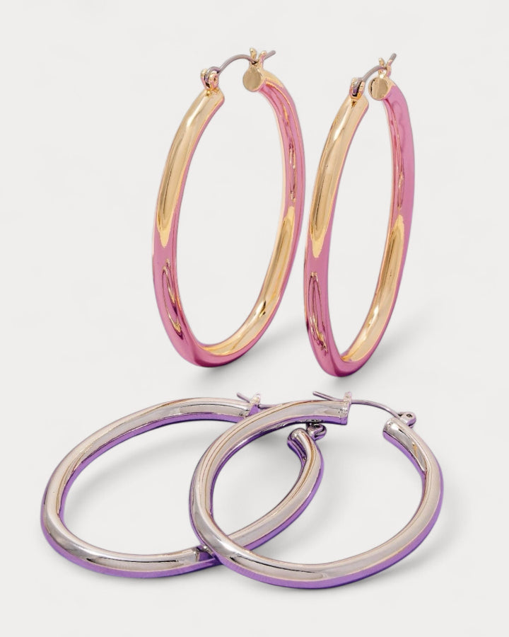 Gold Dipped Oval Tube Hoop Earrings
