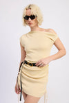 Brown Mini Off Shoulder Dress