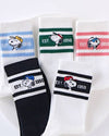 Snoopy Sports Crew Ankle Socks : Black Line
