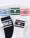 Snoopy Sports Crew Ankle Socks : White Line