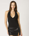 Black Deep V Halter