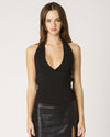 Black Deep V Halter