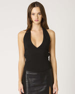 Black Deep V Halter