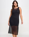 Plus Sheer Glitter Mesh Dress
