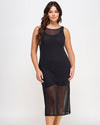 Plus Sheer Glitter Mesh Dress