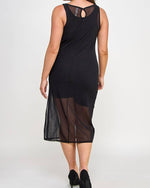 Plus Sheer Glitter Mesh Dress