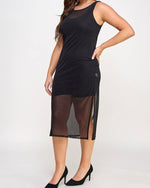 Plus Sheer Glitter Mesh Dress