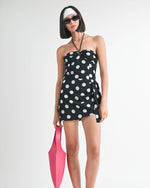 Mini Ruched Polka Dot Dress