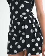 Mini Ruched Polka Dot Dress