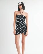 Mini Ruched Polka Dot Dress