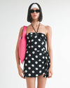 Mini Ruched Polka Dot Dress