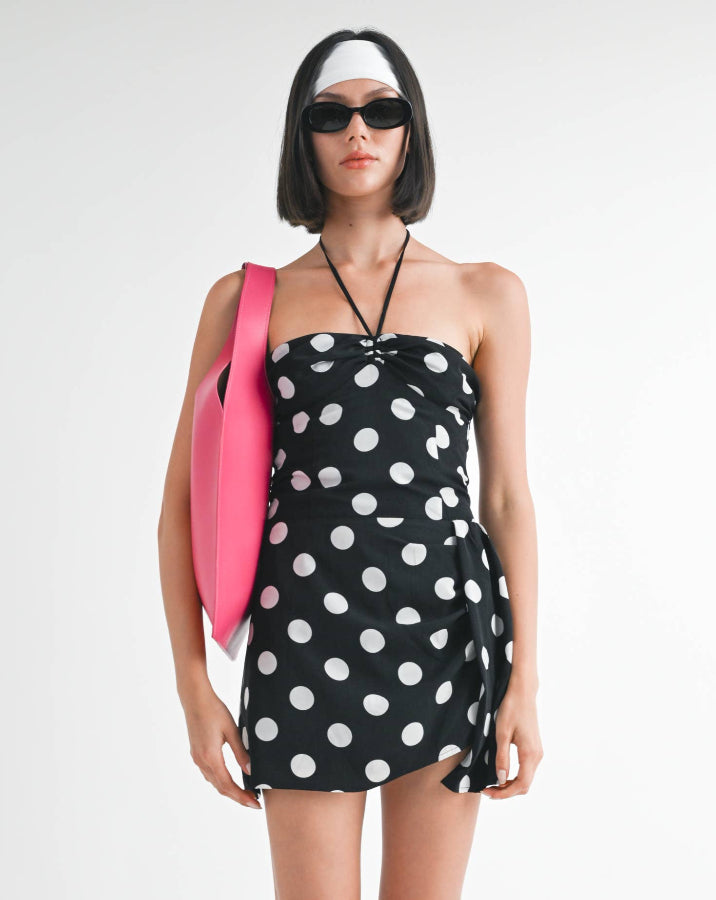Mini Ruched Polka Dot Dress And Then LB Mini Ruched Polka Dot Dress And Then LB