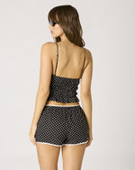 Black Polka Dot Smocked Tank