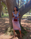 Vintage Blue Lace Ruffle Peplum Tank