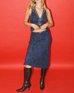 Navy Floral Slip Skirt