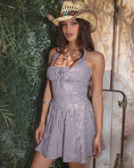 Gingham Linen Mini Dress