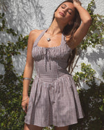 Gingham Linen Mini Dress