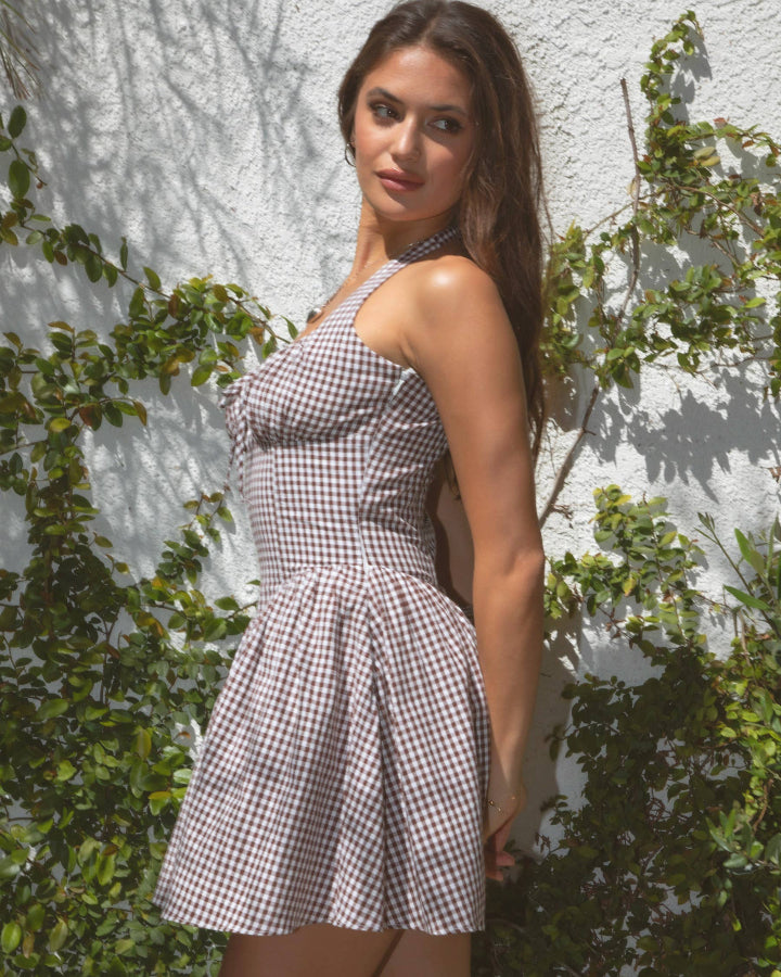 Gingham Linen Mini Dress