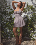 Gingham Linen Mini Dress