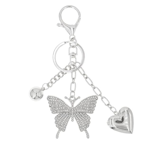 Silver Butterfly Dangle Keychain
