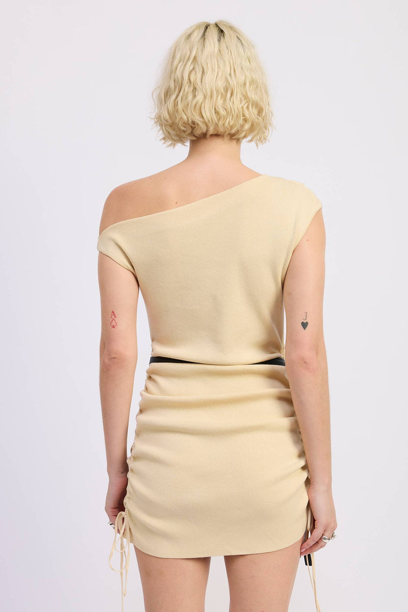 Brown Mini Off Shoulder Dress