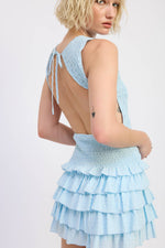 Wine Smocked Mini Dress