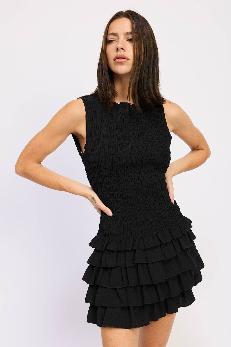 Wine Smocked Mini Dress