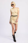 Brown Mini Off Shoulder Dress