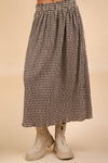 Plus Size Green Check Maxi Skirt