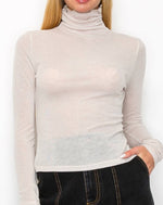 Sheer Taupe Turtleneck