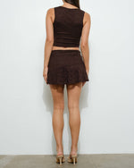 Chocolate Lace Mini Skirt
