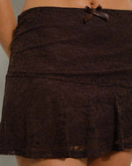 Chocolate Lace Mini Skirt