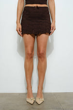 Chocolate Lace Mini Skirt