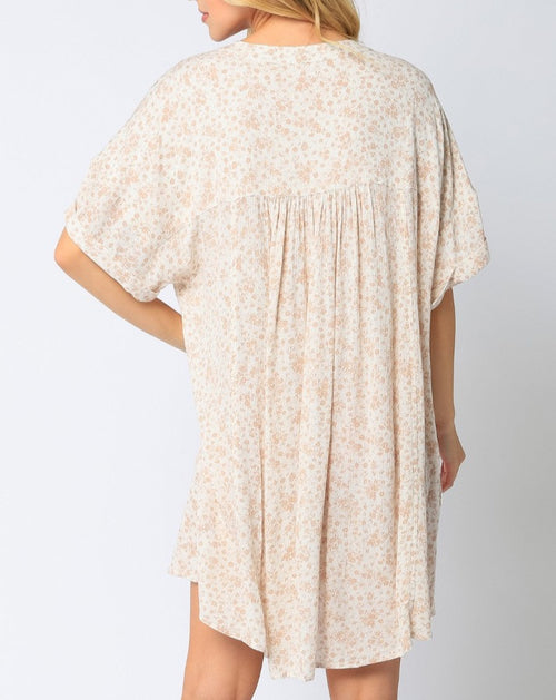 Cream Ditsy Floral Dress