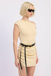 Brown Mini Off Shoulder Dress